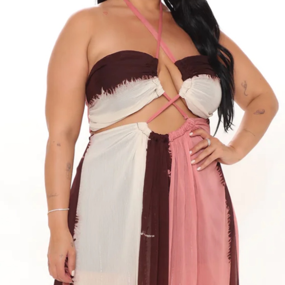 Gypsy Love Maxi Dress - Mauve/combo Size: L - Picture 3 of 4